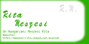 rita meszesi business card